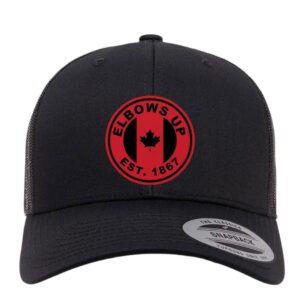 Elbows Up Canada Hats - Red Leather