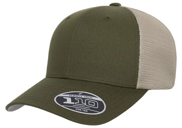 Flexfit Trucker hats with custom leather patches Canada
